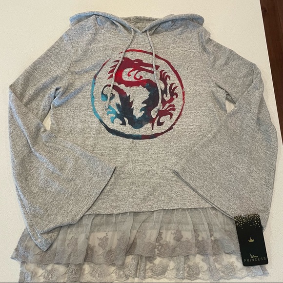 Disney Princess Mulan Hooded Shirt with Lace Bottom!! NWT - Picture 7 of 9